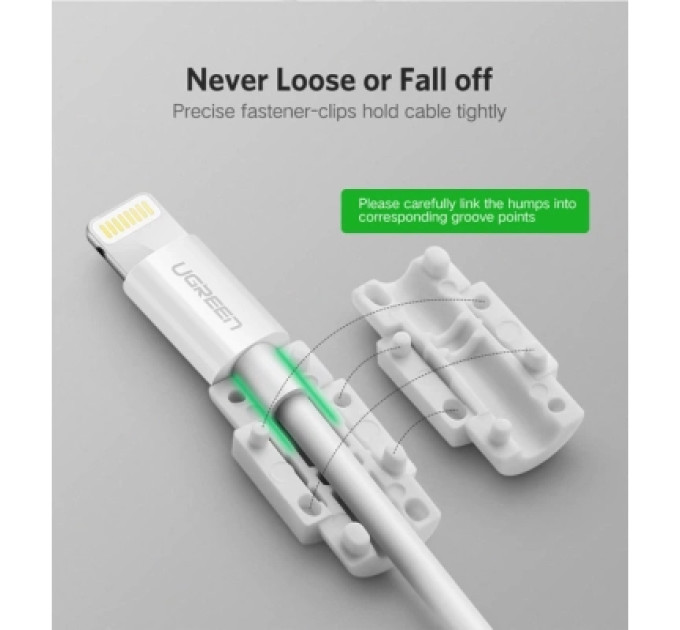 Ugreen Тримач для кабелю Ugreen LP127 Charging Cable Protector White (40705)