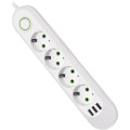Voltronic Мережевий фільтр живлення Voltronic F04U, 4роз EU, 3*USB White (F04U-White)