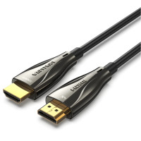Кабель мультимедійний HDMI to HDMI 20.0m V2.0 Optical 4K 60Hz 18Gbps Dolby 7.1 PVC Black Zinc Alloy Vention (ALABQ)