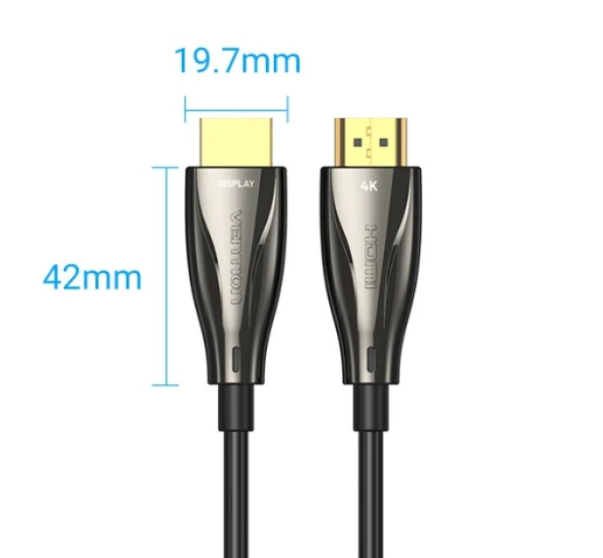 Vention Кабель мультимедійний HDMI to HDMI 20.0m V2.0 Optical 4K 60Hz 18Gbps Dolby 7.1 PVC Black Zinc Alloy Vention (ALABQ)