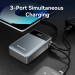 Vention Батарея універсальна Vention 20000mAh 65W 3A PD, QC/3.0, USB-A, Type-C OUT, with Built-in USB-C Cable, LED Display (FHYB0)