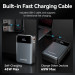 Vention Батарея універсальна Vention 20000mAh 65W 3A PD, QC/3.0, USB-A, Type-C OUT, with Built-in USB-C Cable, LED Display (FHYB0)
