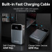 Vention Батарея універсальна Vention 20000mAh 65W 3A PD, QC/3.0, USB-A, Type-C OUT, with Built-in USB-C Cable, LED Display (FHYB0)