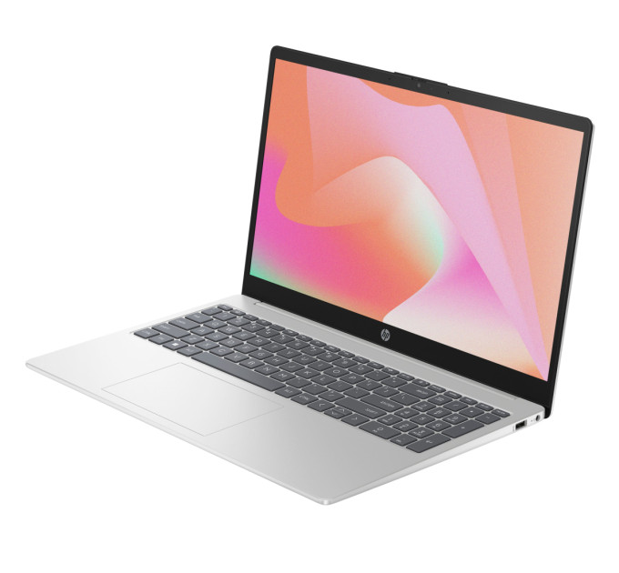 HP Ноутбук HP 15-fd0112ua 15.6" FHD IPS AG, Intel N100, 8GB, F256GB, UMA, DOS, сріблястий