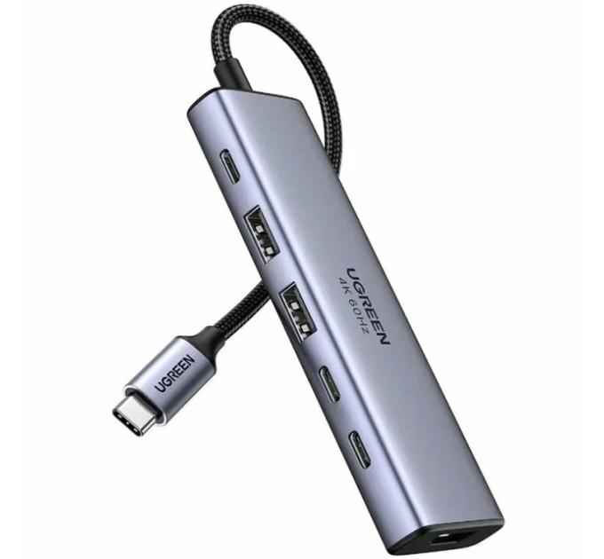 Ugreen Док-станція USB3.2 Type-C --> HDMI 4K60Hz/2хUSB 3.0/2xUSB-C PD 100 Вт CM511 Ugreen