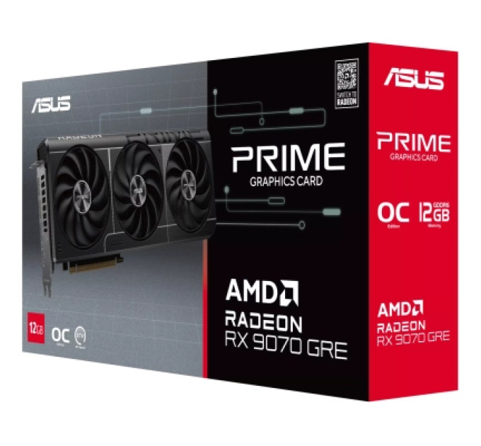 ASUS Відеокарта ASUS Radeon RX 9070 GRE 12Gb PRIME OC EVO (PRIME-RX9070GRE-O12G-EVO)