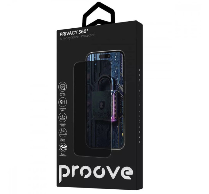 Proove Захисне скло Proove Privacy 360 Installation Box для iPhone 16 Pro/17 Black (PG360I16P001)