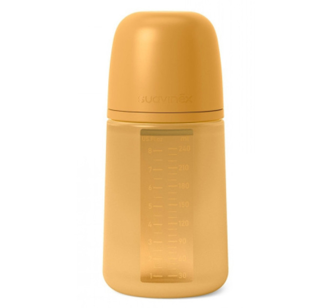 Suavinex Пляшечка для годування Suavinex Colour Essence силіконова, повільний потік,240 мл, мустард (308069)