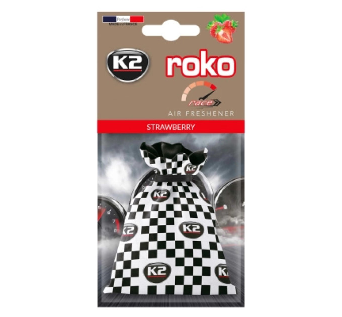 K2 Ароматизатор для автомобіля K2 Roko Race "Полуниця" 25 г (V820R)