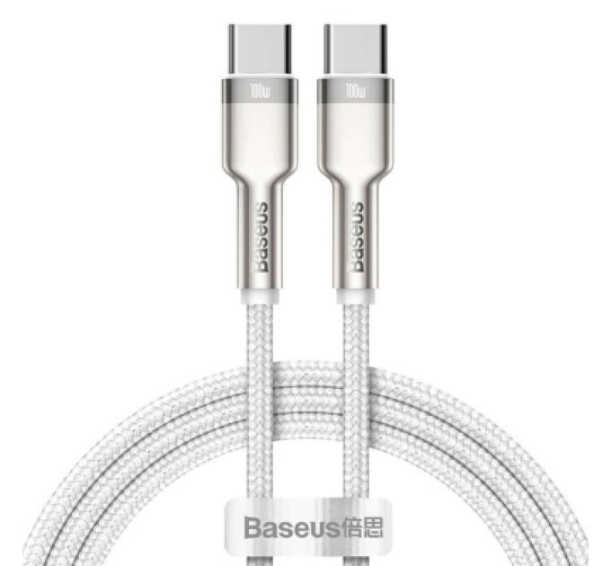 Baseus Дата кабель USB-C to USB-C 1.0m 100W metal white Baseus (CATJK-C02)