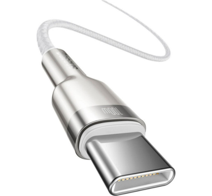 Baseus Дата кабель USB-C to USB-C 1.0m 100W metal white Baseus (CATJK-C02)
