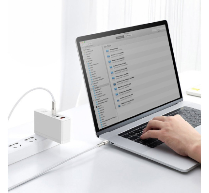 Baseus Дата кабель USB-C to USB-C 1.0m 100W metal white Baseus (CATJK-C02)