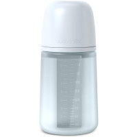 Пляшечка для годування Suavinex Colour Essence, 240 мл, силіконова, 240 мл, фізіологічна соска повільний потік, , світло-блакитн (308653)