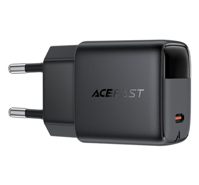 Acefast Зарядний пристрій Acefast USB-C 30W GaN with digital display black (6974316284444)