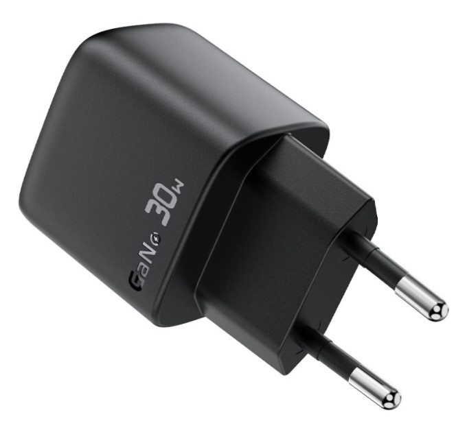 Acefast Зарядний пристрій Acefast USB-C 30W GaN with digital display black (6974316284444)
