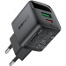 Acefast Зарядний пристрій Acefast 1xUSB-C + 1xUSB 25W GaN with digital display black (6974316284437)