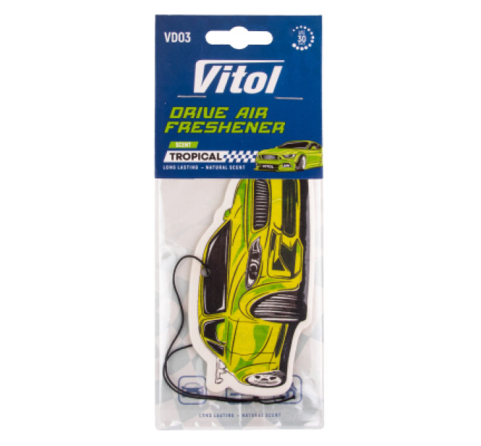 VITOL Ароматизатор для автомобіля Vitol Drive Tropical (VD03)