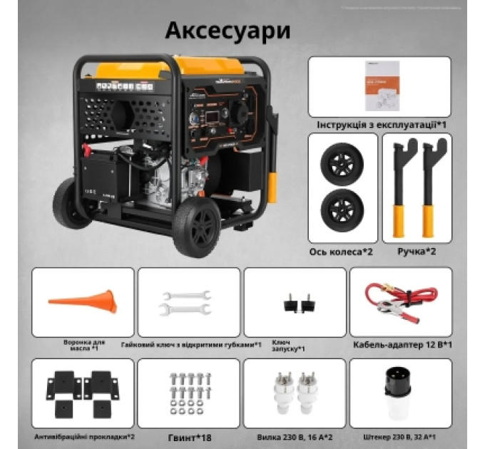 Генератор maXpeedingRODS MXR-CY5000i інверторний,дизель, 5kW, ATS (MXR-CY5000i)