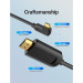 Vention Кабель мультимедійний USB-C 3.1 to HDMI 1.5m 90° 4K 60 Гц PVC Black Vention (CGVBG)