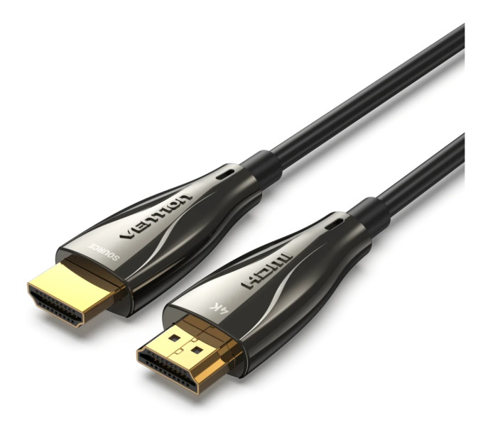 Vention Кабель мультимедійний HDMI to HDMI 30.0m V2.0 Optical 4K 60Hz 18Gbps Dolby 7.1 PVC Black Zinc Alloy Vention (ALABT)