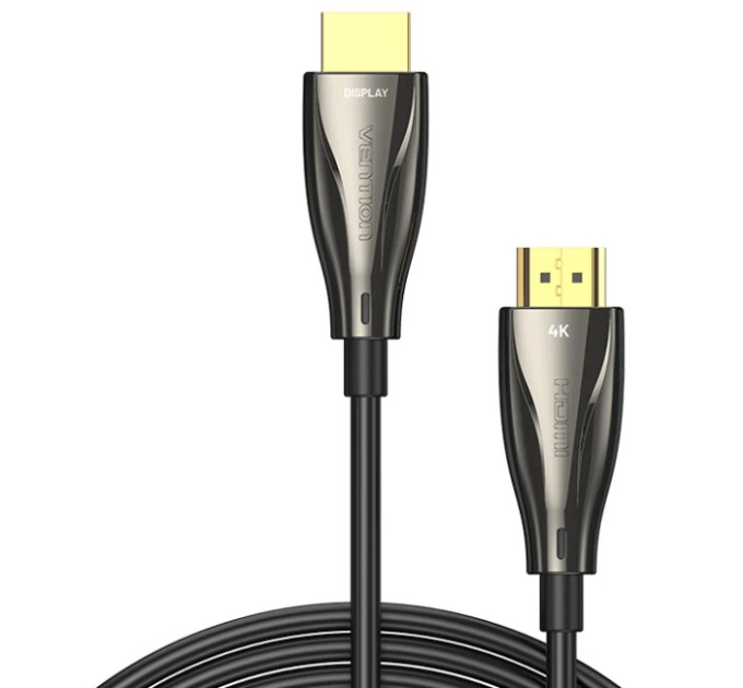 Vention Кабель мультимедійний HDMI to HDMI 30.0m V2.0 Optical 4K 60Hz 18Gbps Dolby 7.1 PVC Black Zinc Alloy Vention (ALABT)