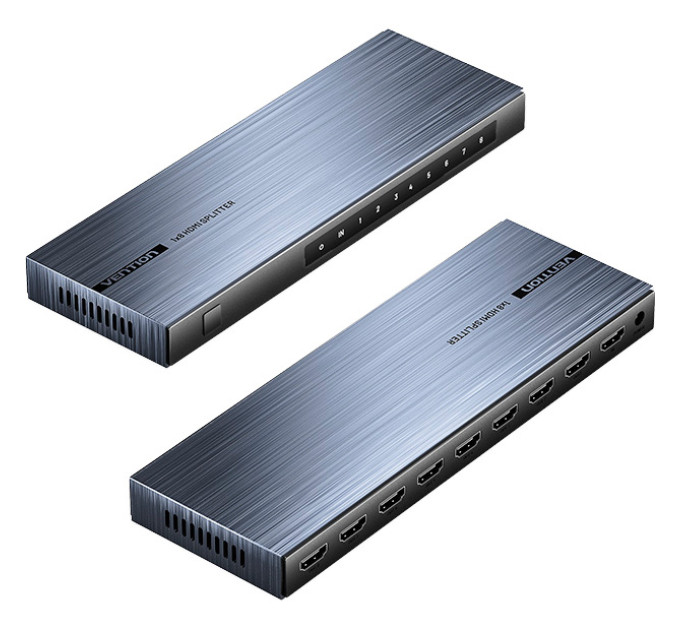 Vention Сплітер 4К 1*8HDMI Black Aluminum Alloy Type EU Standart (AKQB0-EU)