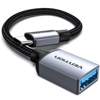 Перехідник USB 3.0 Type-C to USB AF (OTG) 0.15m Aluminum Alloy Vention (CCXHB)