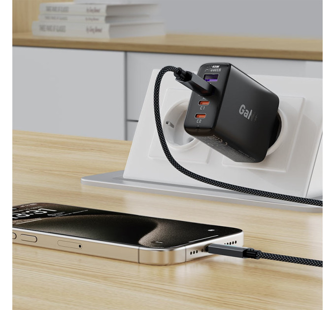 Acefast Дата кабель USB 2.0 AM to USB-C 1.2m 60W black Acefast (6974316284482)