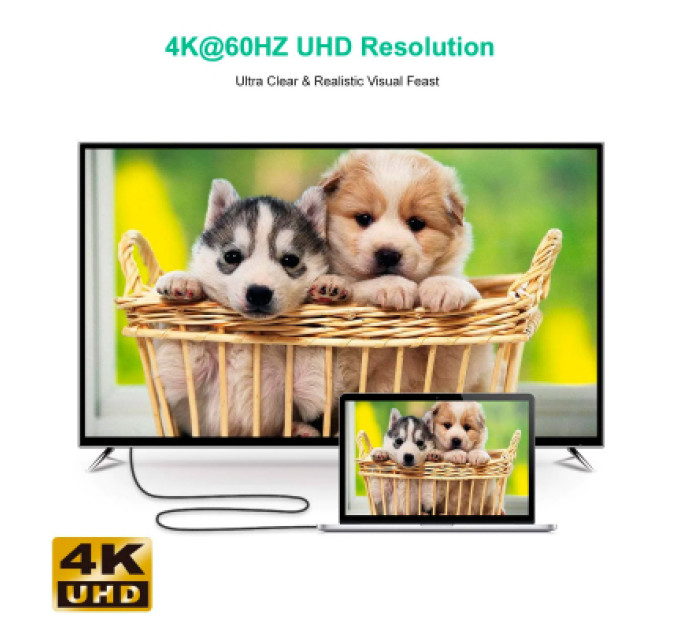 Choetech Кабель мультимедійний USB-C to HDMI M 1.8m 4K60Hz 90° corner Choetech (XCH-1803)