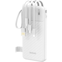 Батарея універсальна Dudao 10000mAh K11 10W, USB-A, USB-C, microUSB, with USB-A/USB-C/Lightning/MicroUSB cables White (6977196681860)
