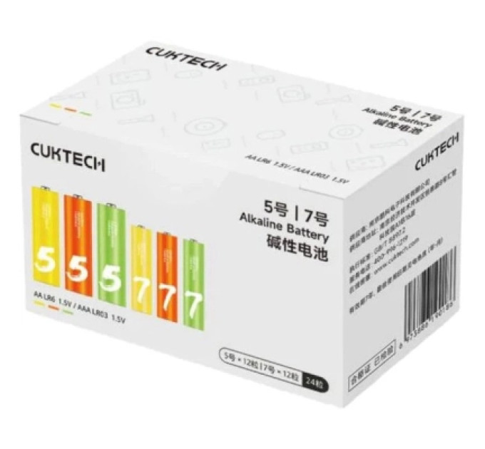 CUKTECH Батарейка CUKTECH AA+AAA rainbow alkaline battery (12*AA+12*AAA) (CUKAAB10CNCM)