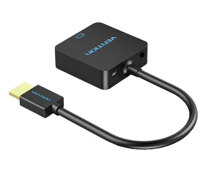 Vention Перехідник HDMI M to VGA F 1080P 60Hz 3,5mm Audio Micro USB (F) powered Vention (ACRBB)