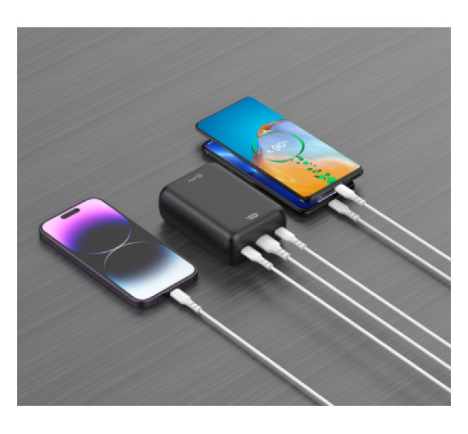 ATRIA Батарея універсальна Atria 30000mAh, PD/22.5W, QC/3.0 (WPD-P93)
