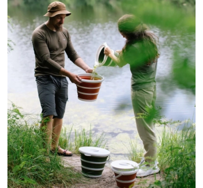 Tribe Відро складане Tribe Water Bucket 10 л olive (T-FJ-0048-olive)