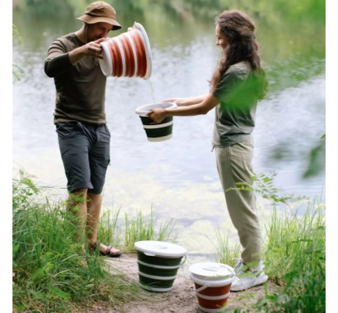 Tribe Відро складане Tribe Water Bucket 10 л olive (T-FJ-0048-olive)