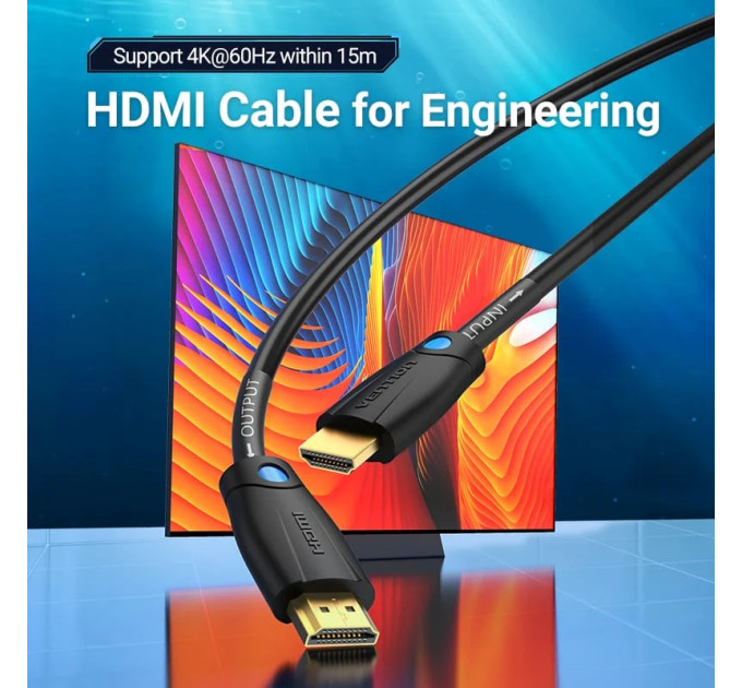 Vention Кабель HDMI M - M, 5.0 м, V2.0, Engineering 4K 60Гц PVC Black Vention