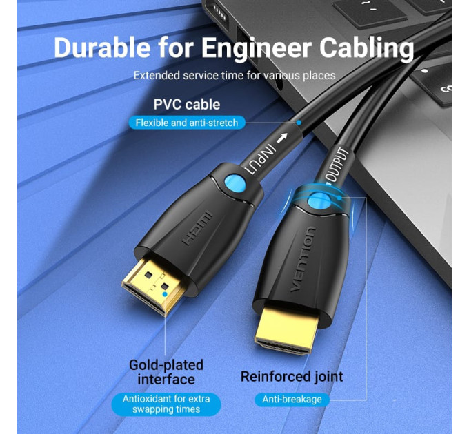 Vention Кабель HDMI M - M, 5.0 м, V2.0, Engineering 4K 60Гц PVC Black Vention
