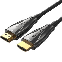 Кабель HDMI M - M, 10.0м, V2.1, Optical 8K 60Гц 48Gbps Dolby 7.1 TPE Black Zinc Alloy Vention