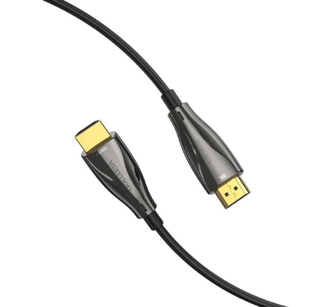 Vention Кабель HDMI M - M, 10.0м, V2.1, Optical 8K 60Гц 48Gbps Dolby 7.1 TPE Black Zinc Alloy Vention