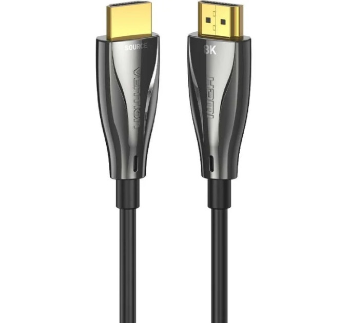 Vention Кабель HDMI M - M, 10.0м, V2.1, Optical 8K 60Гц 48Gbps Dolby 7.1 TPE Black Zinc Alloy Vention