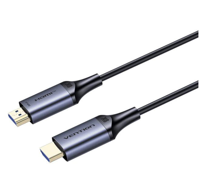 Vention Кабель HDMI M - M, 40.0м, V2.1, Optical 8K 60Гц 48Gbps Aluminum Alloy, сірий Vention