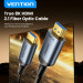 Vention Кабель HDMI M - M, 50.0м, V2.1, Optical 8K 60Гц 48Gbps Aluminum Alloy, сірий Vention
