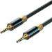 Vention Кабель AUX Audio TRS M/M, 2.0м, Silver-plated, Zinc alloy, обплетення, зелений, Vention