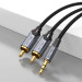 Vention Кабель AUX Audio TRS - RCAx2 M/M 3.0м, Gold-Plated, Aluminum alloy, чорний, Vention