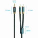 Vention Кабель AUX Audio HiFi TRS 3.5мм - RCAx2 M/M 3.0м, OFC Silver, Cotton braided, зелений, Vention