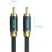 Vention Кабель AUX coaxial HiFi RCA M/M 5.0м OFC Silver, Zinc alloy, зелений, Ventio
