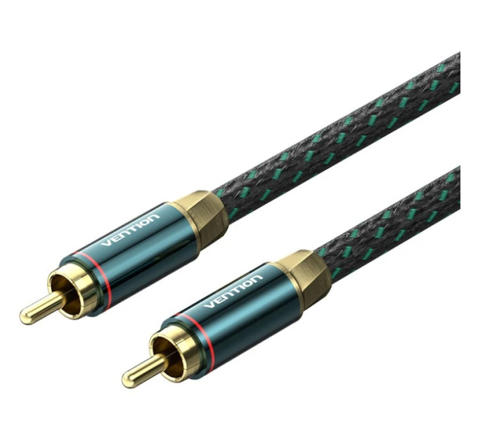Vention Кабель AUX coaxial HiFi RCA M/M 8.0м OFC Silver, Zinc alloy, зелений, Vention