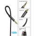 Vention Кабель AUX Audio TRS M/F 5.0м Gold-Plated, нейлонове обплетення, чорний Vention