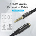 Vention Кабель AUX Audio TRS M/F 1.5м Gold-Plated, нейлонове обплетення, чорний Vention