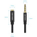 Vention Кабель AUX Audio TRS M/F 3.0м Gold-Plated, нейлонове обплетення, чорний Vention